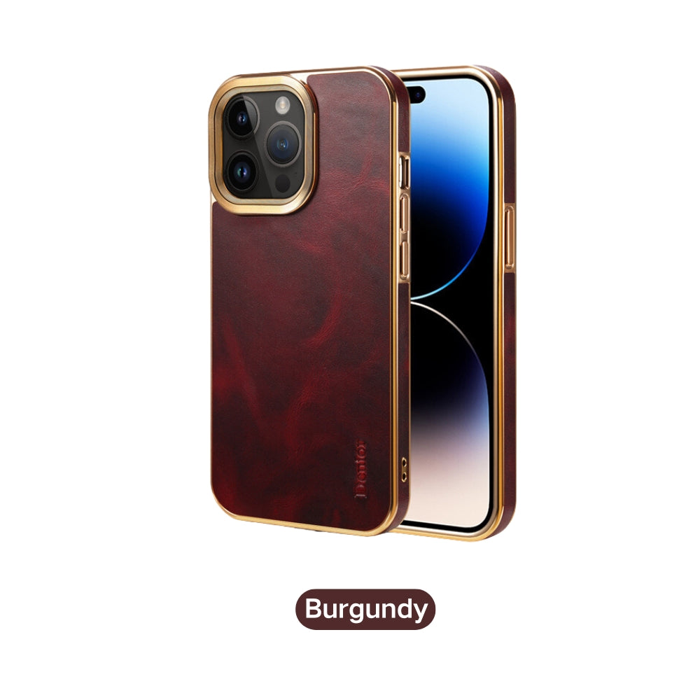 Apple iPhone 12/Pro/Max - Oil Waxed Full Grain Anti-Scratch Shockproof Drop Proof Genuine Leather Series Case - i-Station Mobile Phone & Electronic Device Repair and Accessories