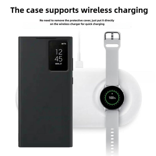 Samsung Galaxy S24/Plus/Ultra - Original Card-inserting Intelligent Vision Window Flip Wallet Series Case - i-Station Mobile Phone & Electronic Device Repair and Accessories