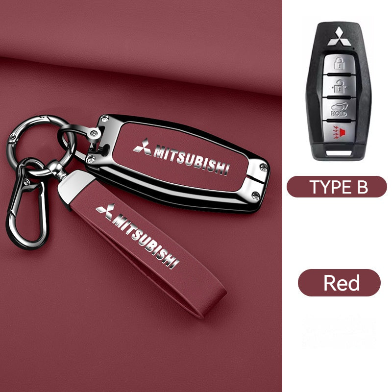 Mitsubishi Zinc Alloy PU Leather Car Key Fob Case Cover For Outlander - i-Station Mobile Phone & Electronic Device Repair and Accessories