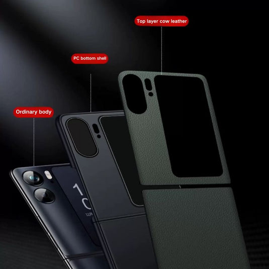 OPPO Find N2 Filp & N3 Flip - Soft Edged With Magnetic Attraction Genuine Leather Series Case - i-Station Mobile Phone & Electronic Device Repair and Accessories