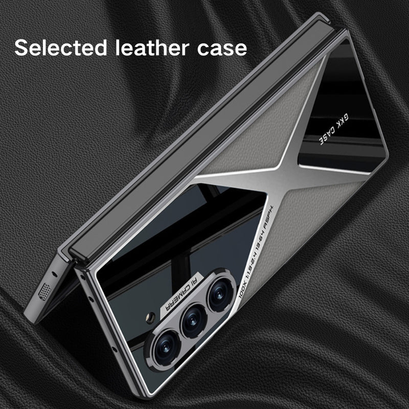 Load image into Gallery viewer, Samsung Galaxy Z Fold3 (SM-F926) - Electroplated Shell Film Integrated PU Leather Shockproof Case - i-Station Mobile Phone & Electronic Device Repair and Accessories