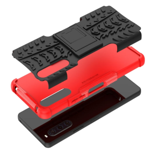 Sony Xperia 20 - Anti-slip Honeycomb Tire Pattern TPU+PC Stand Case - i-Station Mobile Phone & Electronic Device Repair and Accessories