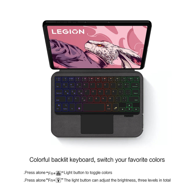 Load image into Gallery viewer, Lenovo Tab Legion Y700 8.8" inch 2022/2023/2025 (1st/2nd/3rd/4th) - Black Magnetic Flip Bluetooth Integrated Keyboard Case With Backlight and TouchPad - i-Station Mobile Phone & Electronic Device Repair and Accessories