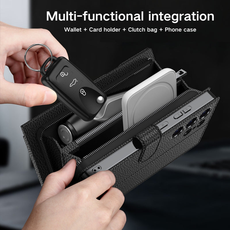 Load image into Gallery viewer, Samsung galaxy S23 Ultra 5G (SM-S918) - Multifunctional Zipper Style PU Leather Wallet Series Case - i-Station Mobile Phone & Electronic Device Repair and Accessories