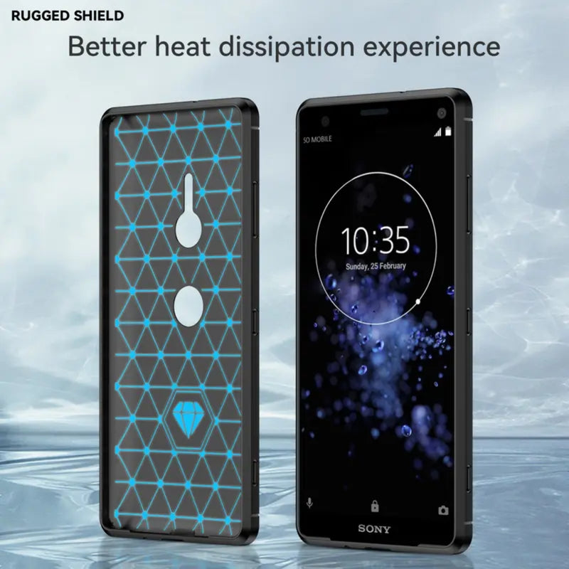 Load image into Gallery viewer, Sony Xperia XZ2 Compact - Brushed Carbon Fiber TPU Heavy Duty Series Case - i-Station Mobile Phone & Electronic Device Repair and Accessories