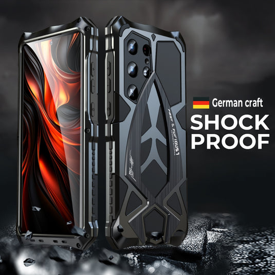 Samsung Galaxy S22 Ultra (SM-S908) - Metal Sports Car Style Three-Proof Heavy Duty Series Case - i-Station Mobile Phone & Electronic Device Repair and Accessories