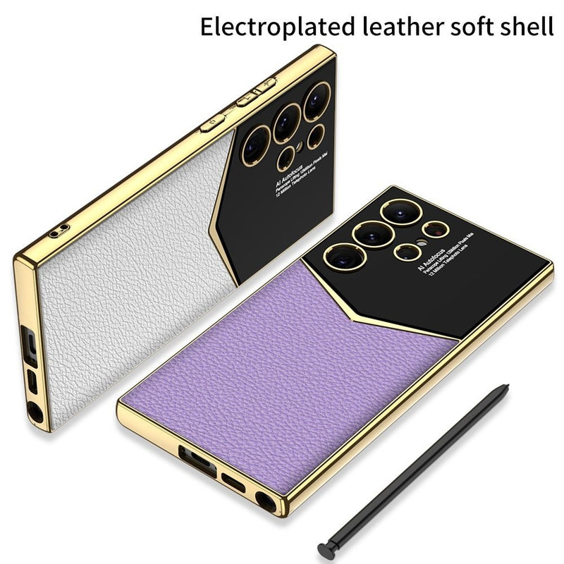 Load image into Gallery viewer, Samsung galaxy S23 Ultra 5G (SM-S918) - Electroplated Frame Shockproof Leather Essential Series Case - i-Station Mobile Phone & Electronic Device Repair and Accessories