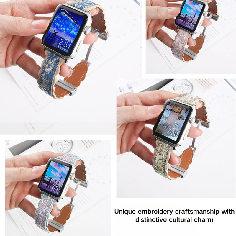 Load image into Gallery viewer, Apple Watch Series 1/2/3/4/5/6/SE/7/8/9/10/Ultra - Fashionable Embroidery Magnetic-Adsorption Watch Band - i-Station Mobile Phone & Electronic Device Repair and Accessories