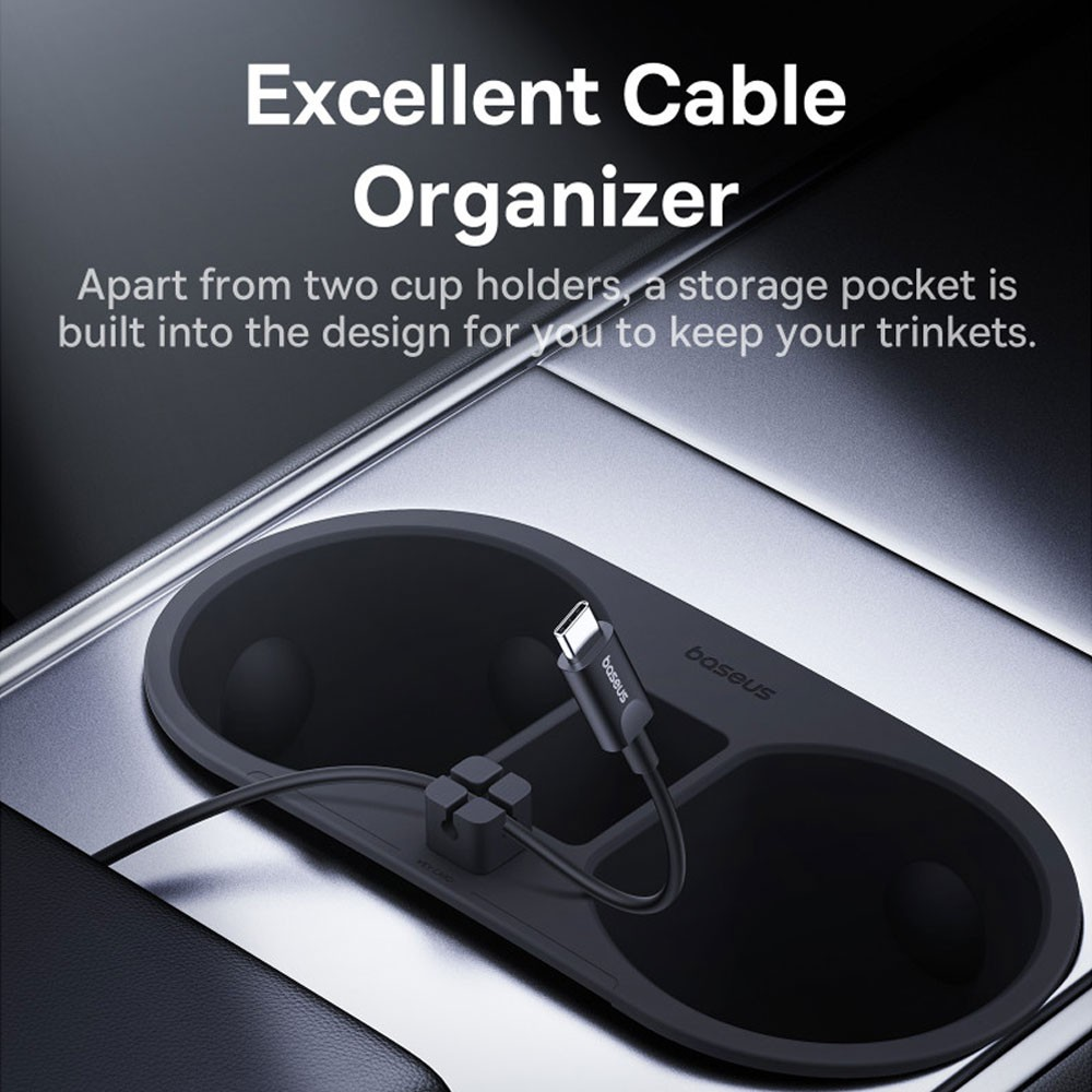 Baseus T-Space Series Cup Holder for Tesla Cluster Black - i-Station Mobile Phone & Electronic Device Repair and Accessories