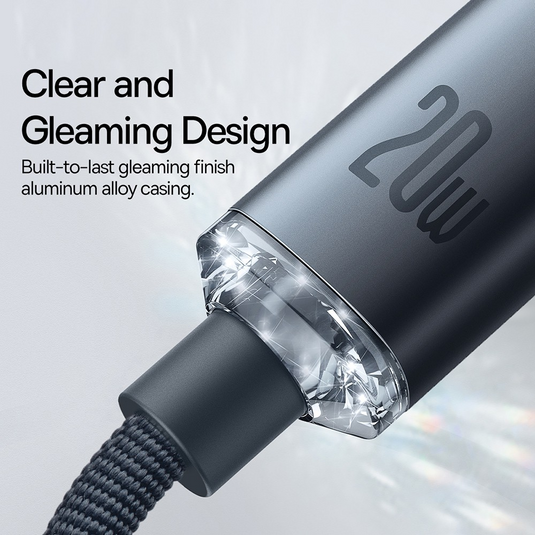 CW-FXP Baseus Crystal Shine Series Fast Charging Data Cable Type-C to iP 20W 2m-Black - i-Station Mobile Phone & Electronic Device Repair and Accessories