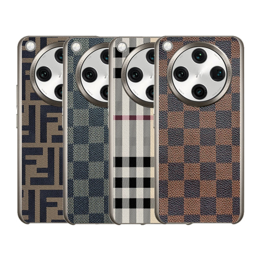 OPPO Find X8 Ultra (PKJ110, PKU110) - Electroplated Trendy Brand Plain Leather Fashion Phone Case - Polar Tech Australia