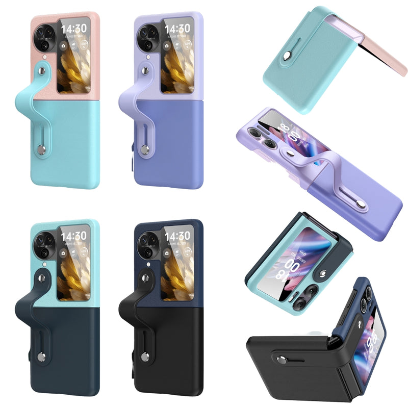 Load image into Gallery viewer, OPPO Find N2 Flip (CPH2437, PGT110) - Fashionable Leather Wrist Strap Stand Phone Case - i-Station Mobile Phone & Electronic Device Repair and Accessories