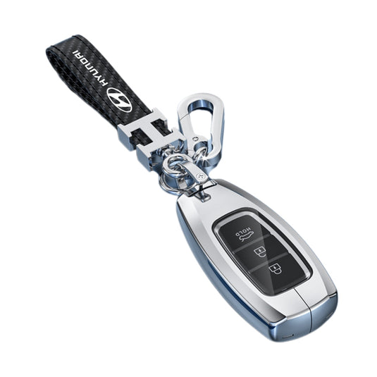 Hyundai Zinc Alloy + Carbon Fiber Texture Car Key Fob Case Cover For Palisade, Elantra, Accent, Kona, Santa Fe, Veloster - i-Station Mobile Phone & Electronic Device Repair and Accessories