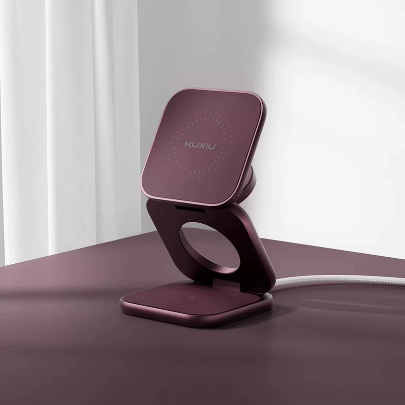 Load image into Gallery viewer, KUXIU X40 Turbo 25W Qi2.2 Magnetic 3-in-1 Foldable Wireless Charger for iPhone, Apple Watch & AirPods - i-Station Mobile Phone & Electronic Device Repair and Accessories