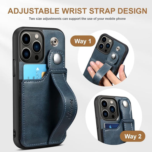 Apple iPhone 16/Plus/Pro/Max Leather Wallet Case With Card Holder & Hand Strap - i-Station Mobile Phone & Electronic Device Repair and Accessories