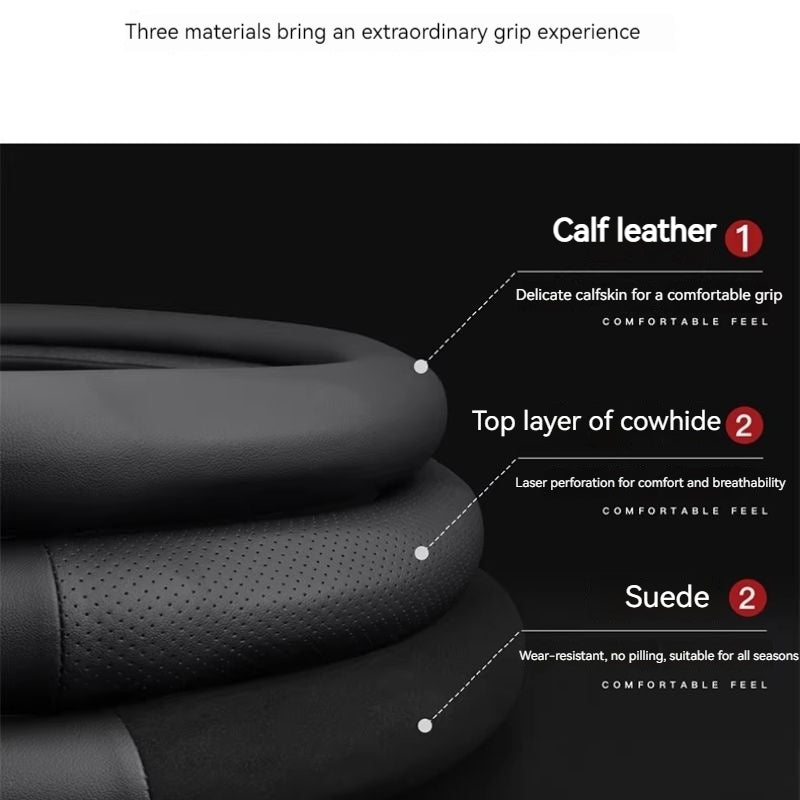 Load image into Gallery viewer, Tesla Genuine Cowhide Leather Steering Wheel Cover For Model 3, Model Y, Model S, Model X - i-Station Mobile Phone & Electronic Device Repair and Accessories
