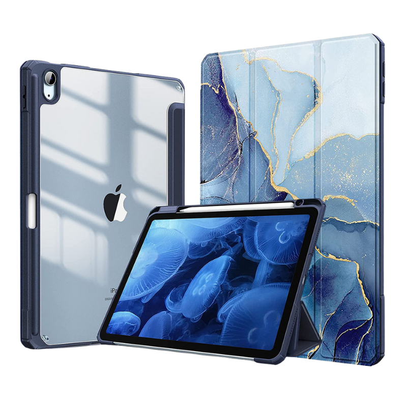 Load image into Gallery viewer, Apple iPad 5/6 9.7'' 5/6th Gen (2017/2018) Painted Marble Transparent Acrylic Flip Case With Pen Slot - i-Station Mobile Phone & Electronic Device Repair and Accessories