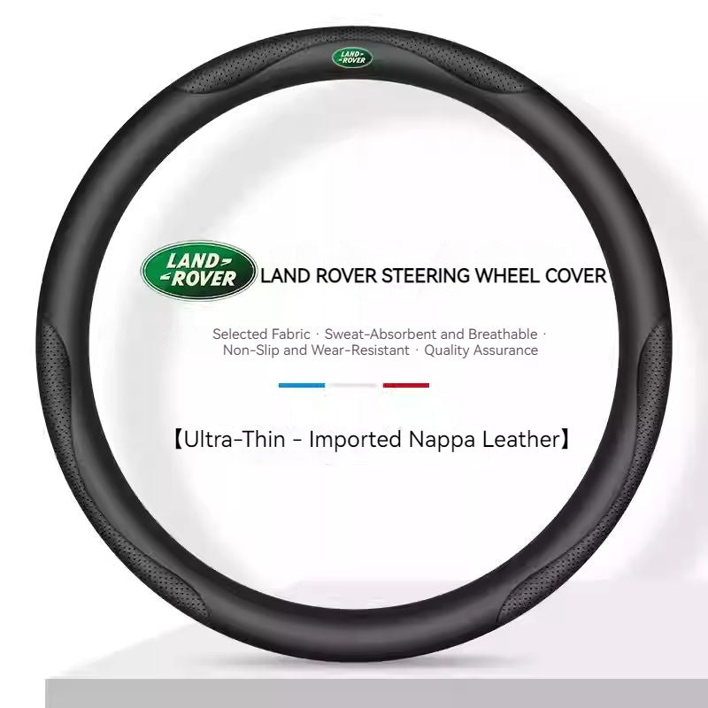 Load image into Gallery viewer, Land Rover Genuine Leather Spliced Design with Breathable & Anti-Slip Grip Steering Wheel Cover For Range Rover, Velar, Evoque, Discovery, Defender