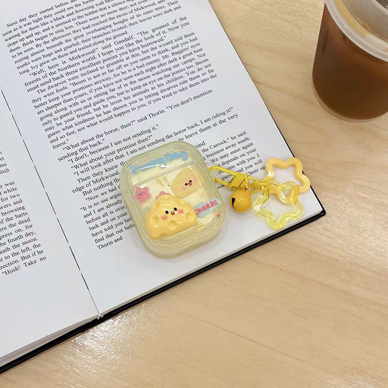 Load image into Gallery viewer, Apple Airpods 4 - Cheese Star Cute Cartoon Silicone Anti-Drop Protective Case - i-Station Mobile Phone & Electronic Device Repair and Accessories