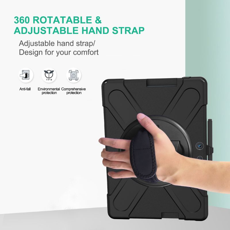 Microsoft Surface Pro X - 360 Degree Rotate Shockproof Heavy Duty Tough Stand Case Cover With Strap & Pen Holder - i-Station Mobile Phone & Electronic Device Repair and Accessories