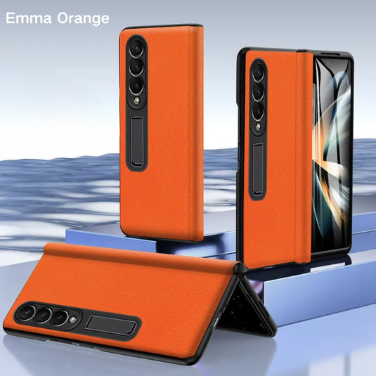Samsung Galaxy Z Fold 5 5G (SM-F946B) - Case and Film Integrated Genuine Leather Series Stand Case - i-Station Mobile Phone & Electronic Device Repair and Accessories