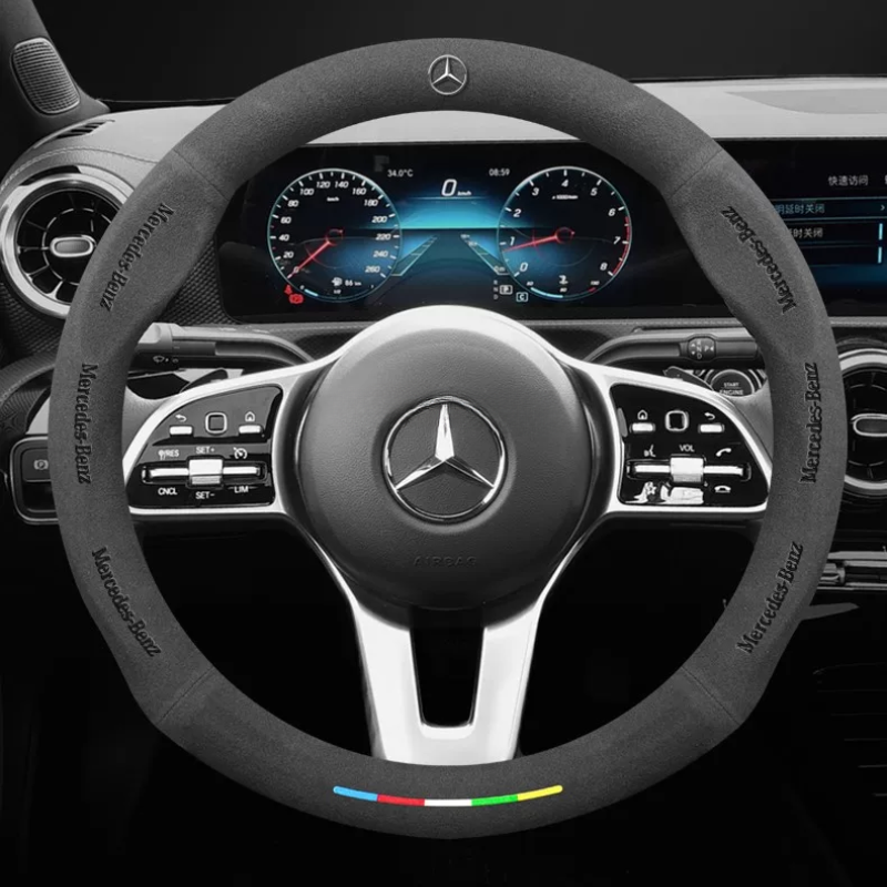Load image into Gallery viewer, Mercedes-Benz Luxury Ultra-Thin Suede Leather Steering Wheel Cover For C-Class, E-Class,GLC, GLB, GLA - i-Station Mobile Phone & Electronic Device Repair and Accessories