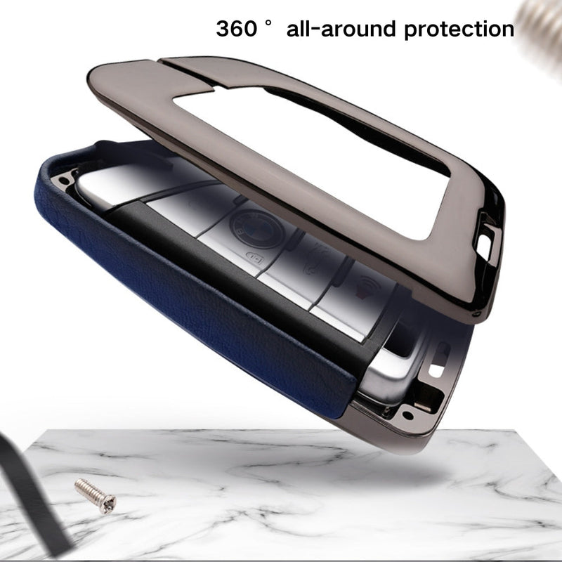 Load image into Gallery viewer, BMW Zinc Alloy + Leather Car Key Fob Case Cover For 1, 3, 4, 5, 6 Series, X3, X5, X6, X7 - i-Station Mobile Phone & Electronic Device Repair and Accessories