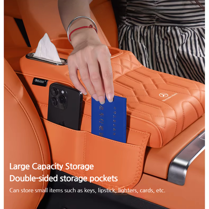 Load image into Gallery viewer, Mercedes-Benz Car Multi-Functional Leather Armrest Box Heightening Pad for A-Class, C-Class, E-Class, S-Class, GLA, GLB, GLC, GLE