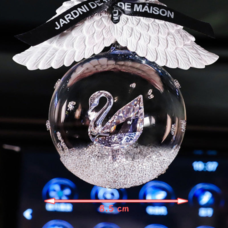 Load image into Gallery viewer, Elegant Swan Crystal Lucky Ball Car Rearview Mirror Hanging Ornament Car Interior Decoration - i-Station Mobile Phone & Electronic Device Repair and Accessories