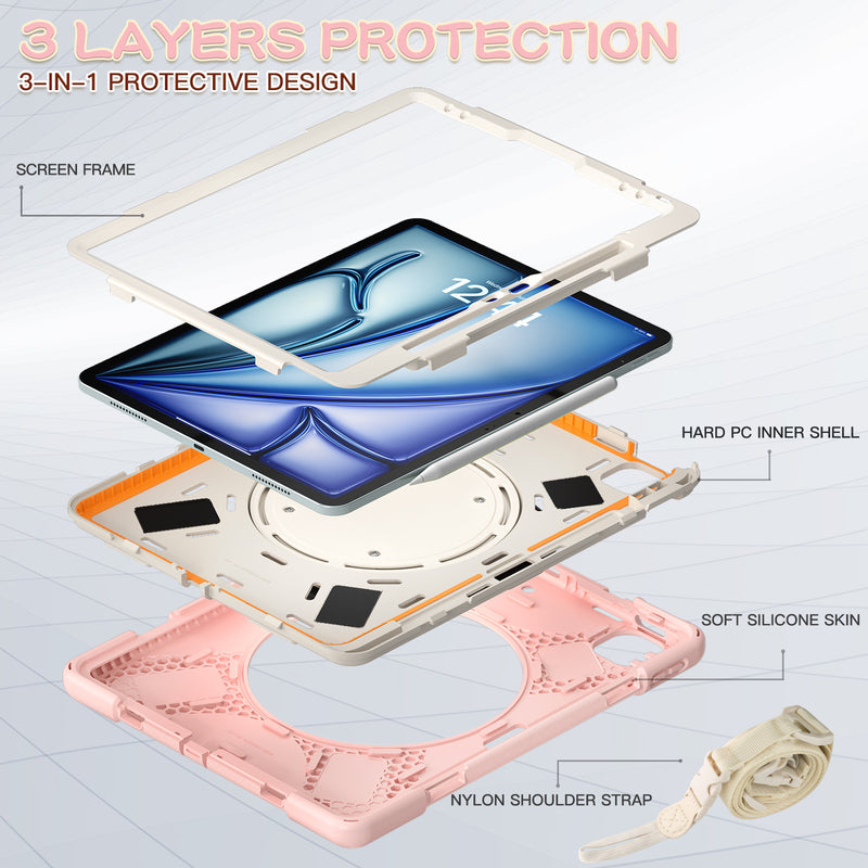 Load image into Gallery viewer, Lenovo Tab M11 11.0" 2024 (TB-330XU/330FU) - Multifunctional Shockproof Heavy Duty Series Case With Shoulder Strap - i-Station Mobile Phone & Electronic Device Repair and Accessories
