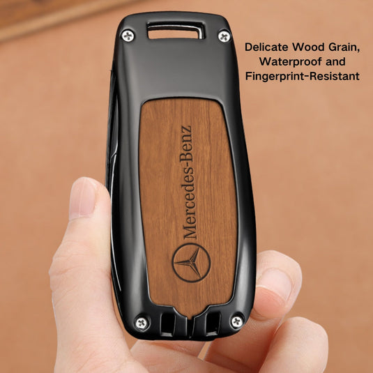 Mercedes Benz Alloy + Leather Protection Car Key Fob Case Cover For Benz A, B, C, E, S, G-Class, GLA, GLB, GLC, GLE, GLS, CLA, CLS, EQC - i-Station Mobile Phone & Electronic Device Repair and Accessories