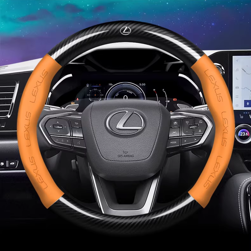 Load image into Gallery viewer, Lexus Leather & Carbon Fiber Car Steering Wheel Covers for Lexus ES200, ES300H, RX350, NX200, UX260
