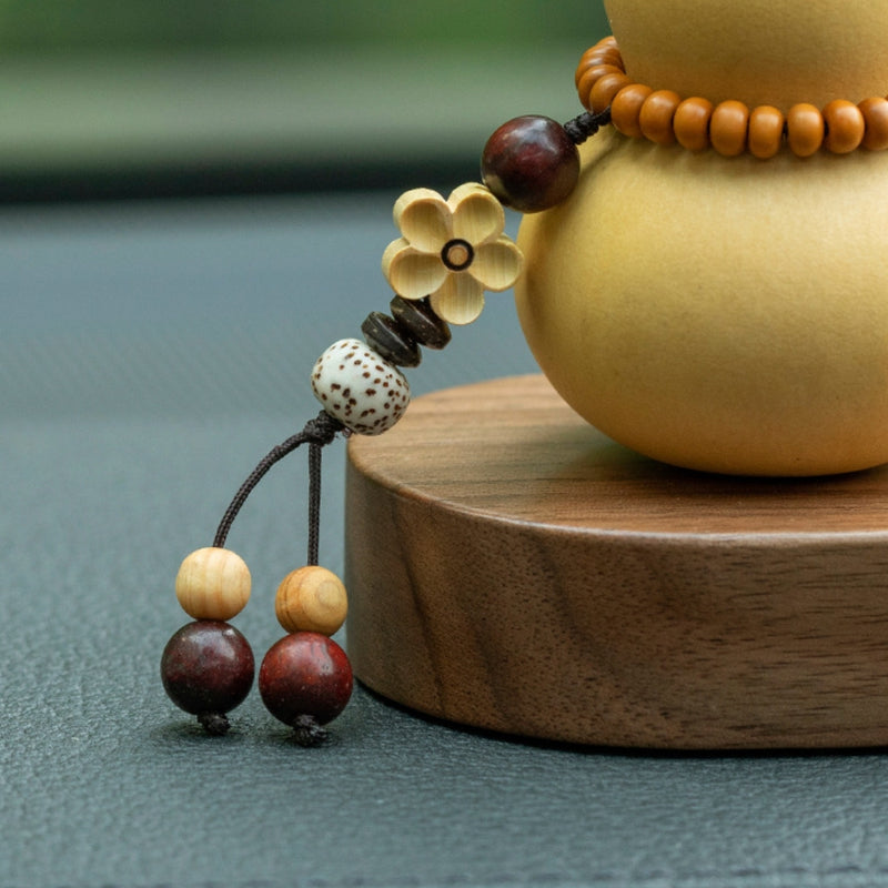 Load image into Gallery viewer, Natural Gourd Plum Blossom Pendant Walnut Wood Base Car Dashboard Ornament Handmade Carving Premium Gift - i-Station Mobile Phone & Electronic Device Repair and Accessories