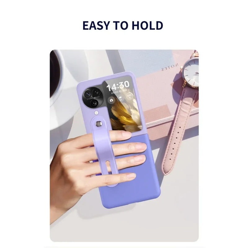 Load image into Gallery viewer, OPPO Find N2 Flip (CPH2437, PGT110) - Fashionable Leather Wrist Strap Stand Phone Case - i-Station Mobile Phone & Electronic Device Repair and Accessories