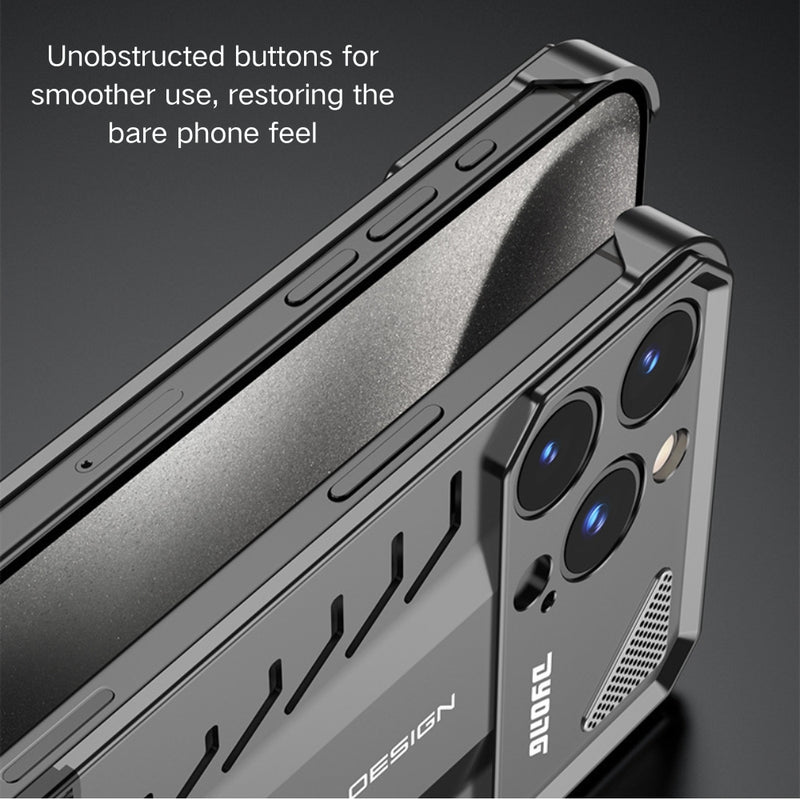 Load image into Gallery viewer, Apple iPhone 14/Pro/Max - Luxury Metal Leather Borderless Heat Dissipation Phone Case - i-Station Mobile Phone & Electronic Device Repair and Accessories