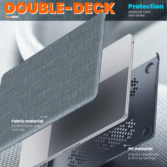MacBook Air 15.3" M2 & M3 2023 & 2024 (A2941 & A3114) - Fabric Foldable Stand Protective Case - i-Station Mobile Phone & Electronic Device Repair and Accessories
