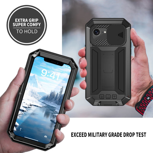 Apple iPhone 16e - R-JUST Sliding Camera IP54 Life Waterproof Holder Phone Case - i-Station Mobile Phone & Electronic Device Repair and Accessories