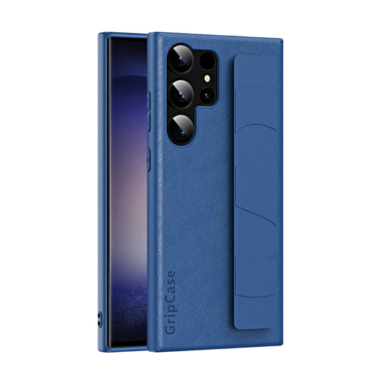 Samsung Galaxy S22/Plus/Ultra - Skin-friendly Shockproof Leather Case With Elastic Wristband - i-Station Mobile Phone & Electronic Device Repair and Accessories