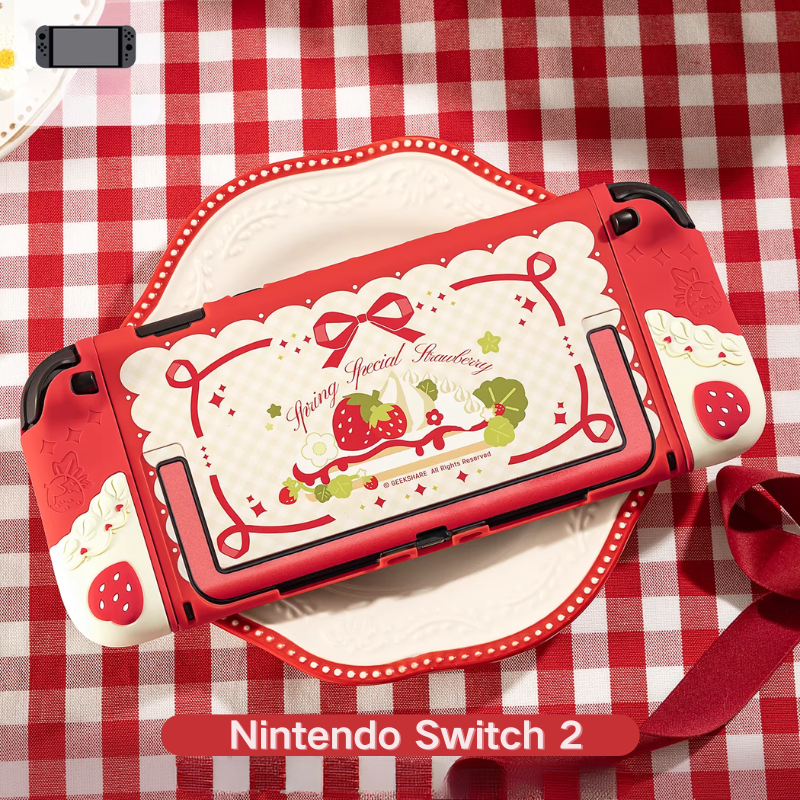 Load image into Gallery viewer, Nintendo Switch /Switch OLED/Switch 2 (2025) - Cute Strawberry Silicone Protective Cover Case