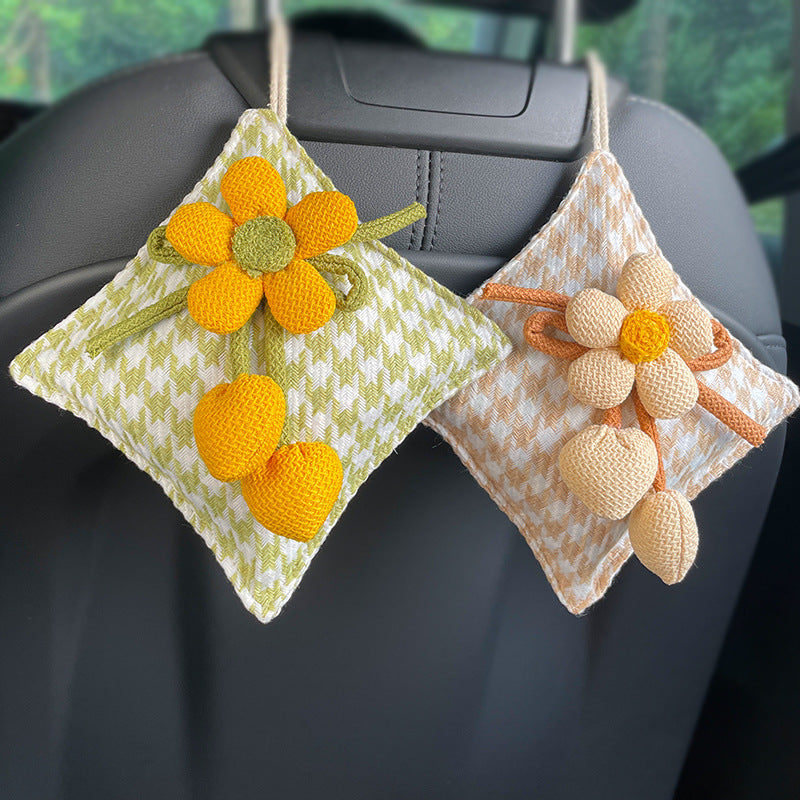 Load image into Gallery viewer, Canvas Houndstooth Activated Carbon Air Purifier Car Decoration Ornament – Odor Eliminator & Formaldehyde Remover - i-Station Mobile Phone & Electronic Device Repair and Accessories