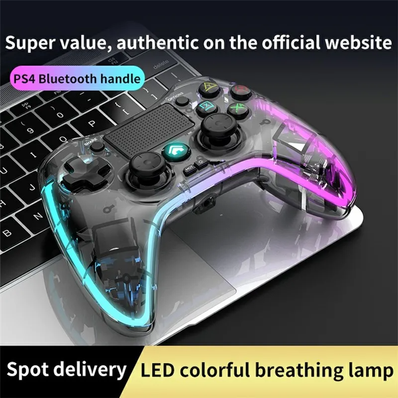 Load image into Gallery viewer, Nintendo Switch PS4 Game Consoles P05 Transparent Wireless Controller Bluetooth Handle Portable Gamepad with RGB Lights - Polar Tech Australia