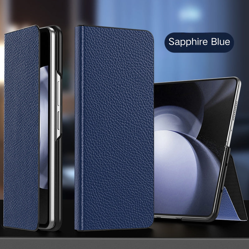 Load image into Gallery viewer, Samsung Galaxy Z Fold 5 5G (SM-F946B) - Business Magnetic Flip Genuine Leather Series Stand Case - i-Station Mobile Phone & Electronic Device Repair and Accessories