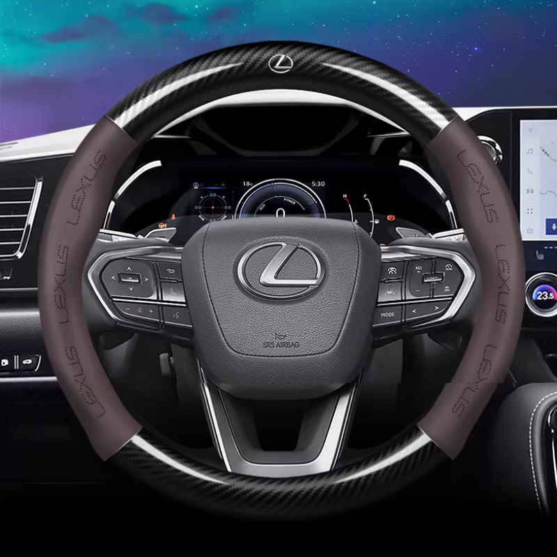 Load image into Gallery viewer, Lexus Leather & Carbon Fiber Car Steering Wheel Covers for Lexus ES200, ES300H, RX350, NX200, UX260