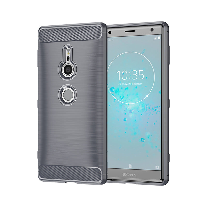 Load image into Gallery viewer, Sony Xperia XZ2 Compact - Brushed Carbon Fiber TPU Heavy Duty Series Case - i-Station Mobile Phone & Electronic Device Repair and Accessories