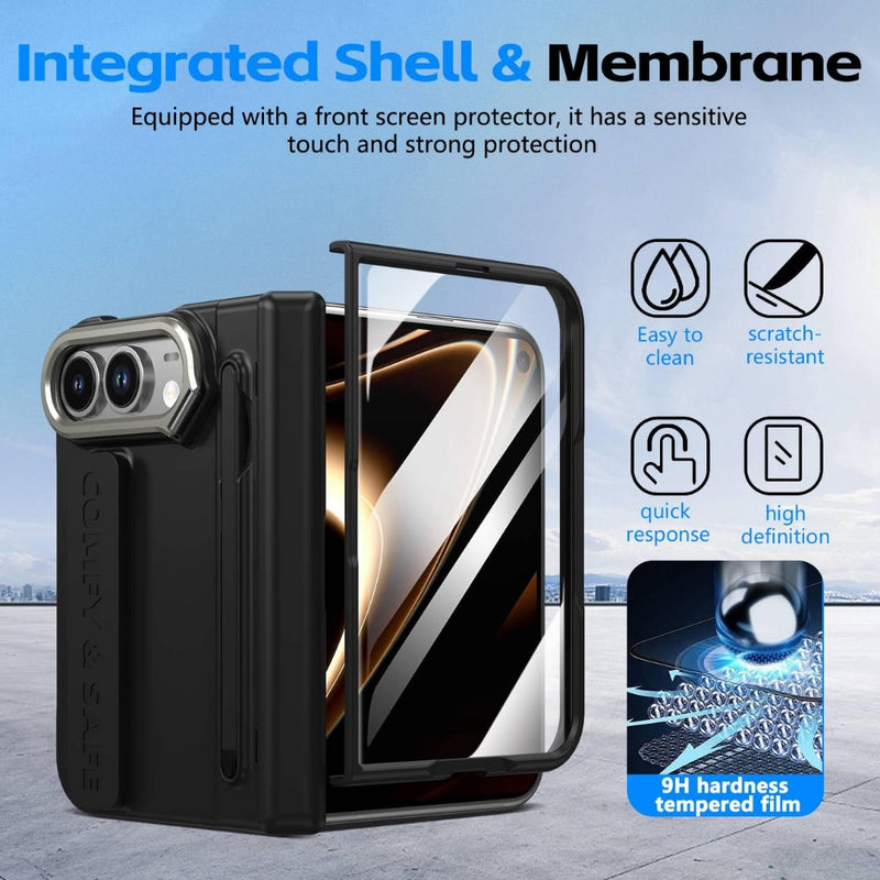 Load image into Gallery viewer, Apple iPhone Duo - Film Integrated Lens Frame Bracket Phone Case with Wristband / Pen - Polar Tech Australia