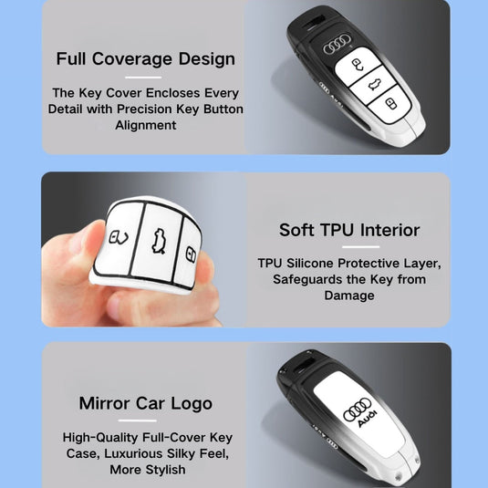 Audi Stylish with Cool Shockproof Car Key Protective Fob Case Cover For A3, A4, A5, A6, Q2, Q3, Q5, Q7, Q8, e-tron - i-Station Mobile Phone & Electronic Device Repair and Accessories
