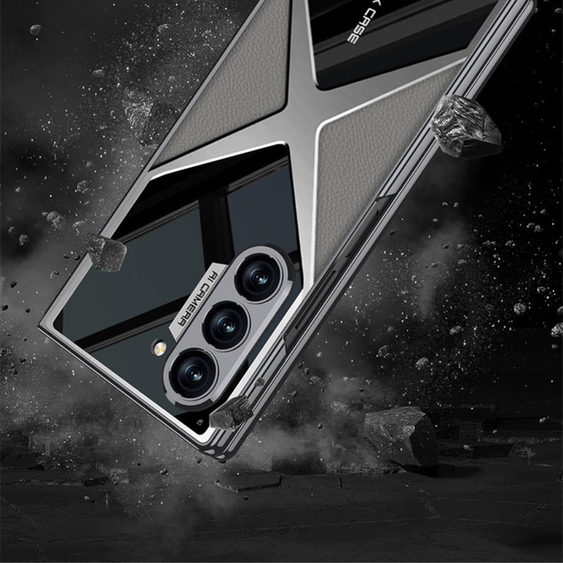 Load image into Gallery viewer, Samsung Galaxy Z Fold3 (SM-F926) - Electroplated Shell Film Integrated PU Leather Shockproof Case - i-Station Mobile Phone & Electronic Device Repair and Accessories