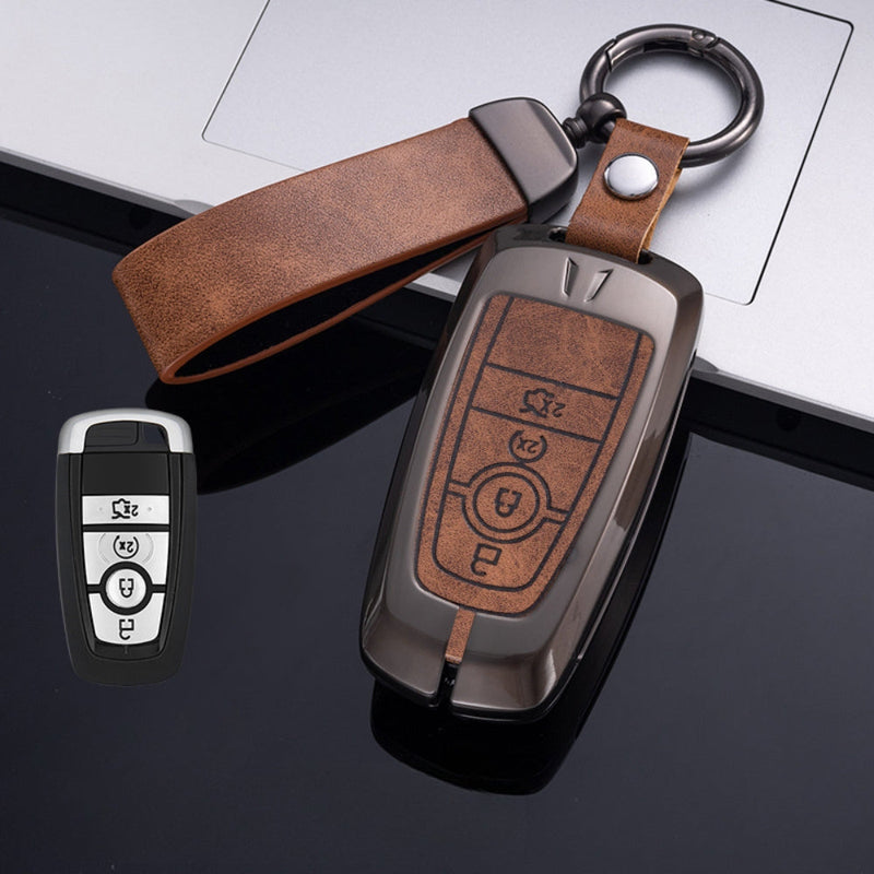 Load image into Gallery viewer, Ford Zinc Alloy Leather Folding Car Key Fob Case Cover For Ranger, Mustang, Everest, Escape, Puma, Transit, Focus, Fiesta, Ranger Raptor, Mondeo - i-Station Mobile Phone & Electronic Device Repair and Accessories