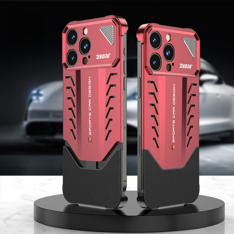Load image into Gallery viewer, Apple iPhone 14/Pro/Max - Luxury Metal Leather Borderless Heat Dissipation Phone Case - i-Station Mobile Phone & Electronic Device Repair and Accessories