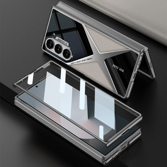 Samsung Galaxy Z Fold3 (SM-F926) - Electroplated Shell Film Integrated PU Leather Shockproof Case - i-Station Mobile Phone & Electronic Device Repair and Accessories